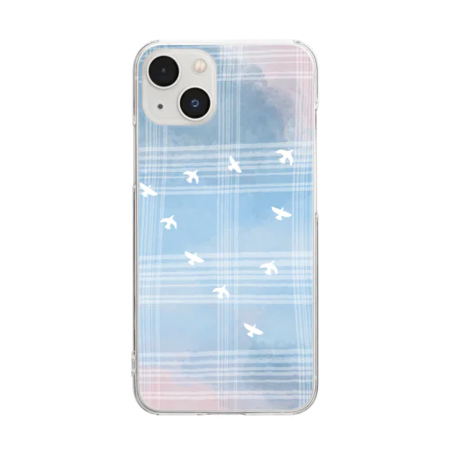 白い鳩が平和を願うよ Clear Smartphone Case