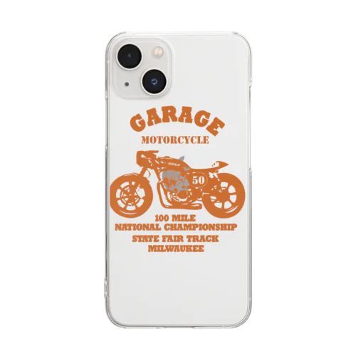 武骨なバイクデザイン orange Clear Smartphone Case