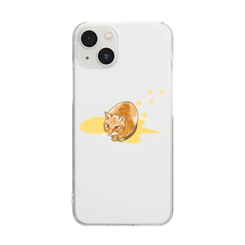 茶トラ猫　黄色 Clear Smartphone Case