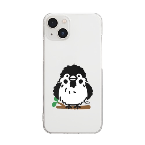 ワンポイント　ぶわっとな スズメがちゅん02 Clear Smartphone Case