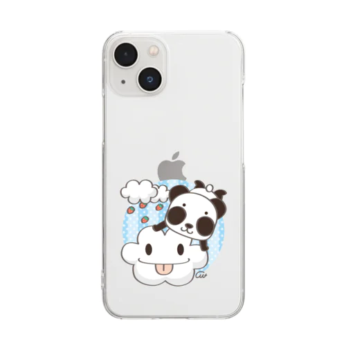 ワンポイント ズレちゃんとくもちゃん Clear Smartphone Case