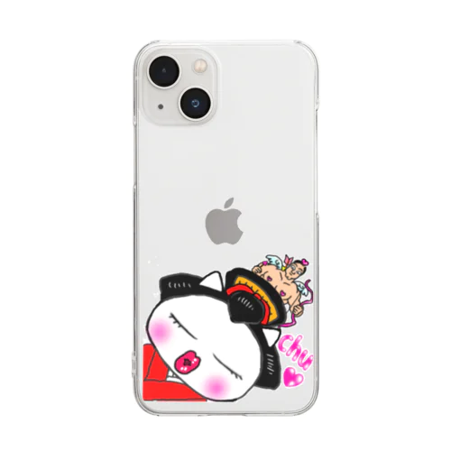 舞妓ねこ　接吻 Clear Smartphone Case