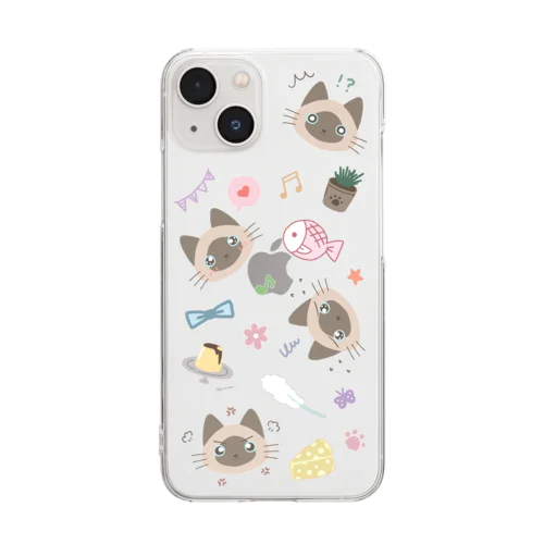 Limeくん(シャム猫)のスマホケース【iPhone13推奨】 Clear Smartphone Case