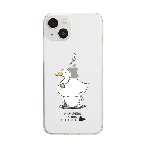 はみ出るアヒル「ティーカップ」 Clear Smartphone Case