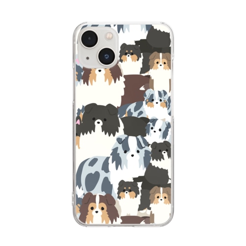 シェルティ親子オールスター Clear Smartphone Case