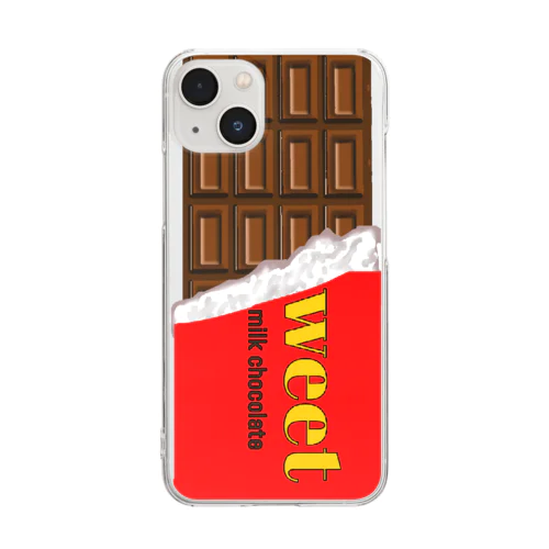 板チョコケース Clear Smartphone Case