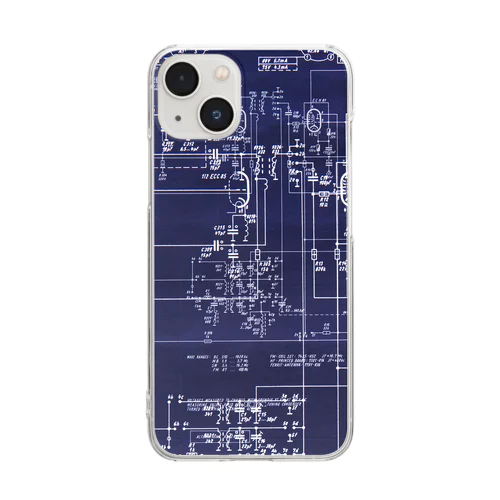 blue wiring diagram Clear Smartphone Case