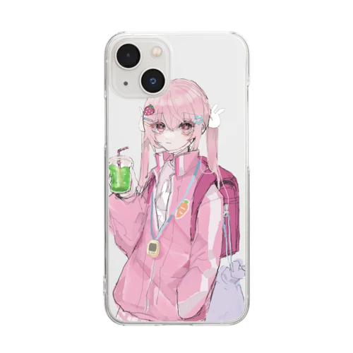 ピンク色 Clear Smartphone Case