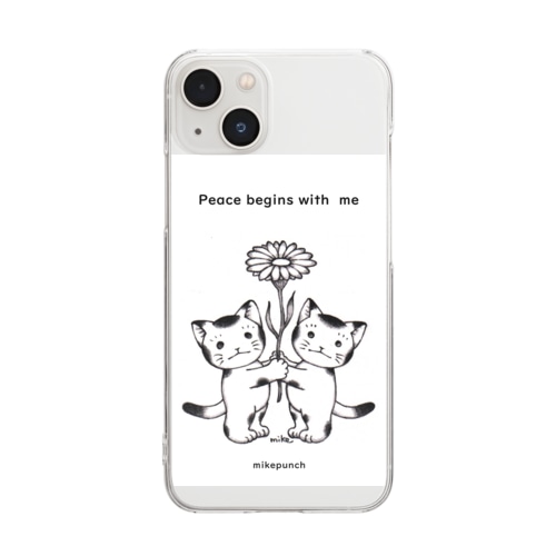 Peace begins with me おにぎりキッズ Clear Smartphone Case