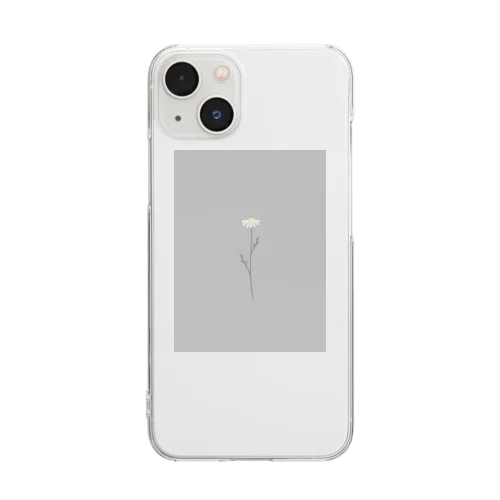 Whiteflower × Greengray Clear Smartphone Case