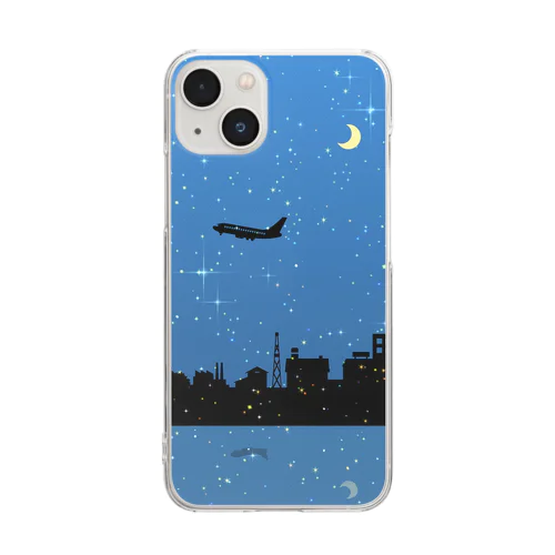 Night Flight(crescent moon) Clear Smartphone Case