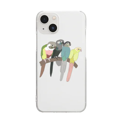 寄り添う　ウロコインコ　 Clear Smartphone Case