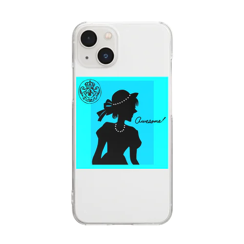 Light blue×girl2 Clear Smartphone Case