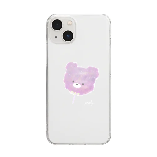 くまさんわたあめ Clear Smartphone Case