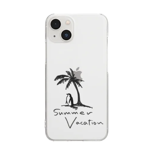 サマーバケーション　summer vacation ペンギンの夏休み Clear Smartphone Case