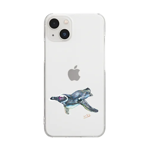 泳ぐペンギンちゃん Clear Smartphone Case