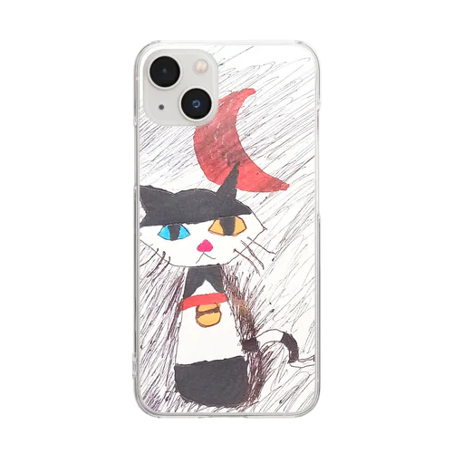 moon cat Clear Smartphone Case