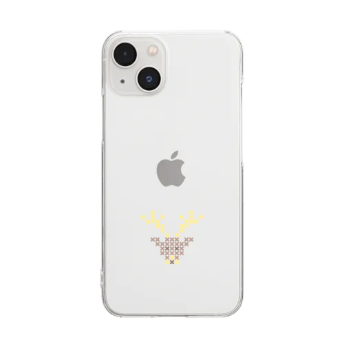 雄鹿 Cross-stitch Clear Smartphone Case