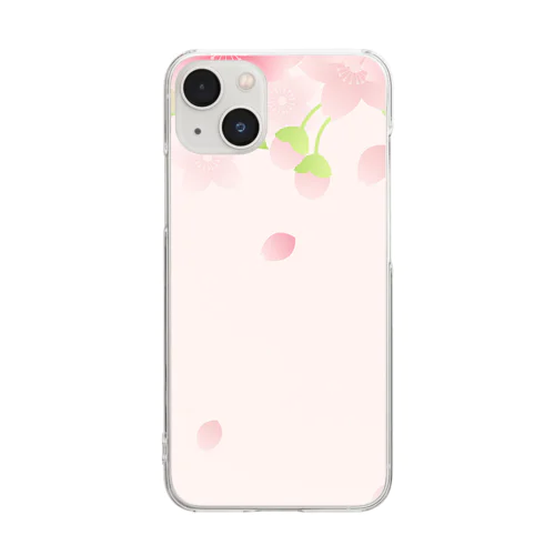 桜75-3 Clear Smartphone Case