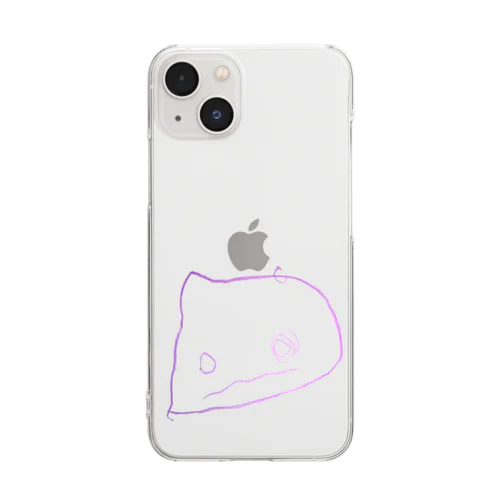 こどもの絵　おばけねこちゃんのかばん Clear Smartphone Case