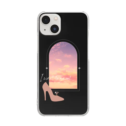 ＜空＞出かけたいっ～I want to go out Clear Smartphone Case