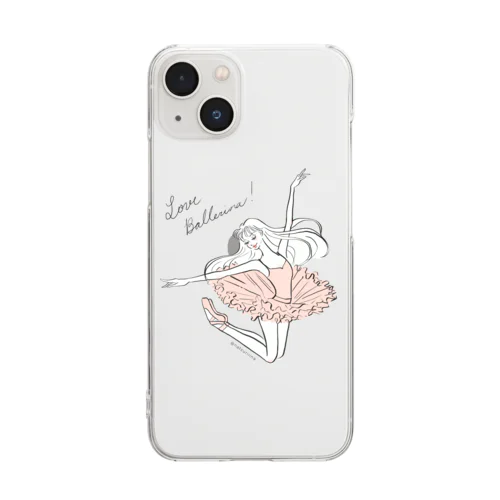 Jumping Ballerina（pink) Clear Smartphone Case