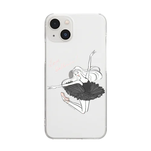 Jumping Ballerina（Black) Clear Smartphone Case
