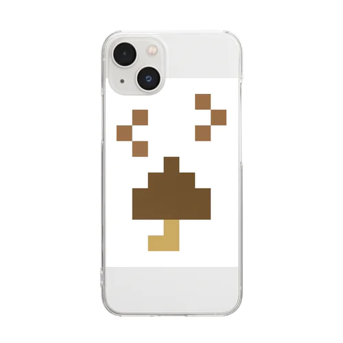 ドット絵うんちきのこ Clear Smartphone Case