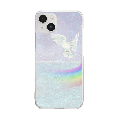 海と鳥と虹 Clear Smartphone Case