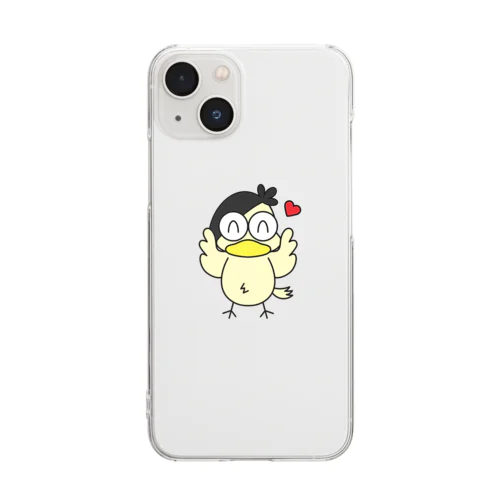 まあまあ鳥ハート Clear Smartphone Case