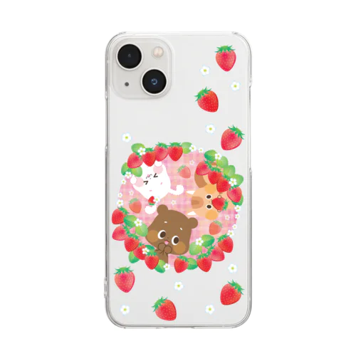 イチゴがいっぱい Clear Smartphone Case