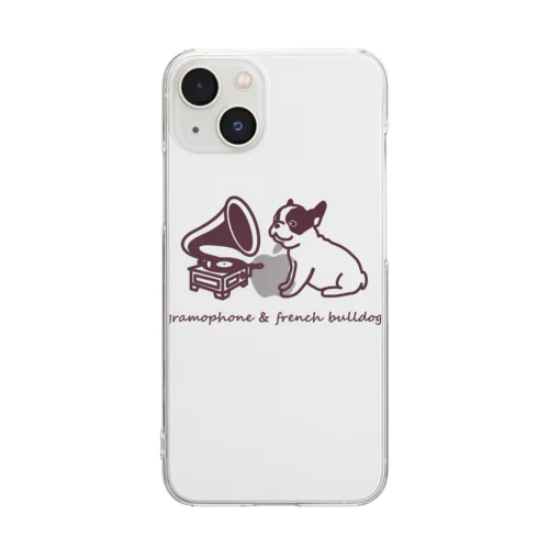 フレンチブルドッグと蓄音機 Clear Smartphone Case