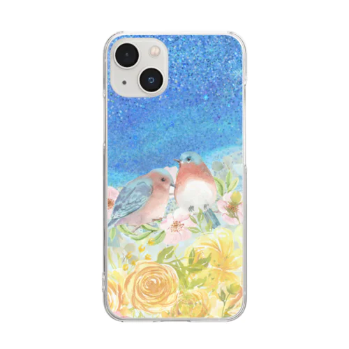 鳥と花 Clear Smartphone Case