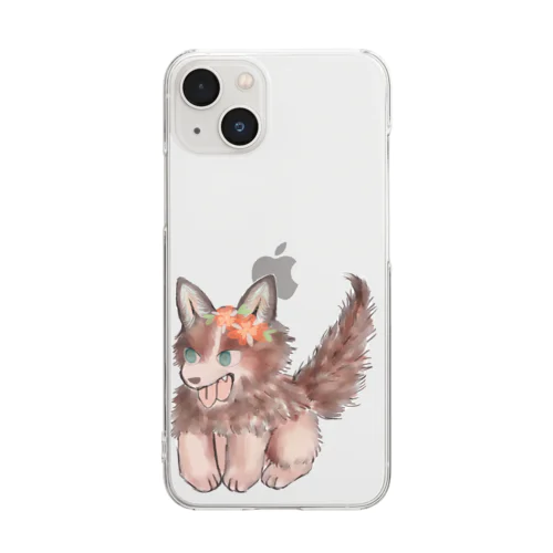 オオカミのウルフル Clear Smartphone Case