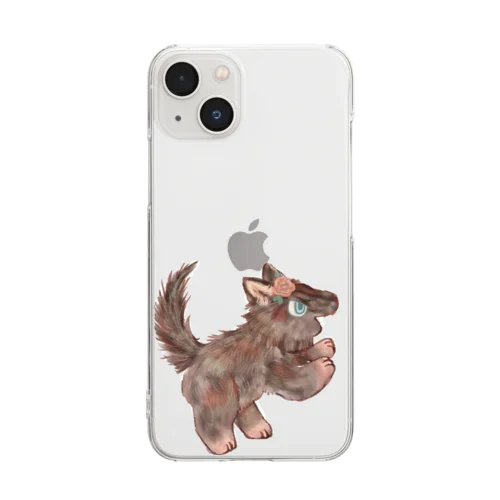 オオカミのウルフル Clear Smartphone Case