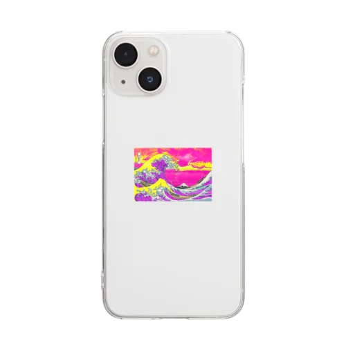 Thirty-six Views of Mount Fuji glitchEdition ver.1.0.0 ~神奈川沖浪裏~ Clear Smartphone Case