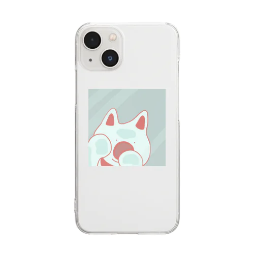 のぞいている犬 Clear Smartphone Case