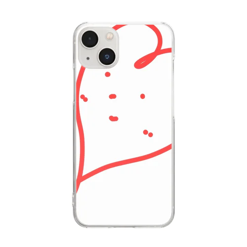 赤いはーと Clear Smartphone Case