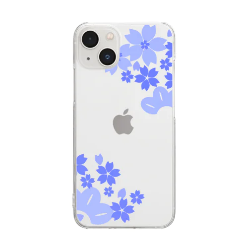 桜松R（青） Clear Smartphone Case