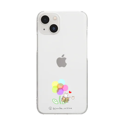 本とお花と♪ Clear Smartphone Case