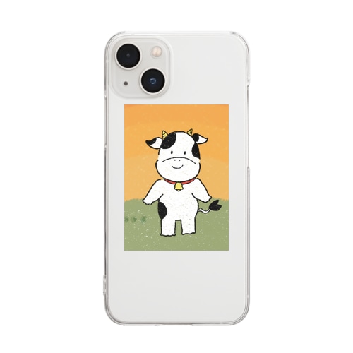 棒立ちなどうぶつたち うし Clear Smartphone Case