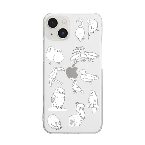 鳥いっぱい Clear Smartphone Case