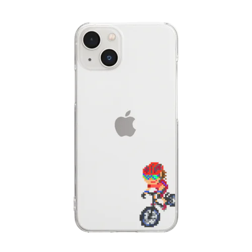 ロードバイクマン（レッド） Clear Smartphone Case