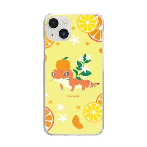 レオパとマンダリンオレンジ Clear Smartphone Case