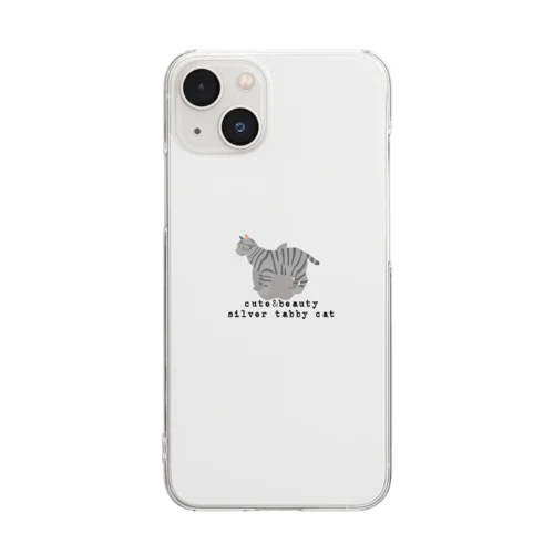 猫1-7 サバトラ猫 Clear Smartphone Case