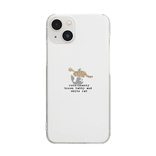 猫1-9 キジ白猫 Clear Smartphone Case