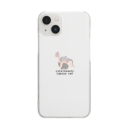 猫1-13 スフィンクス猫 Clear Smartphone Case