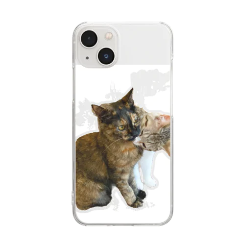 保護猫おじゅゆじゅ Clear Smartphone Case