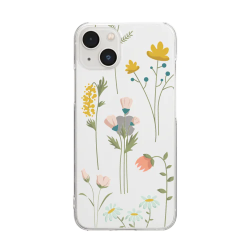 花柄4 Clear Smartphone Case