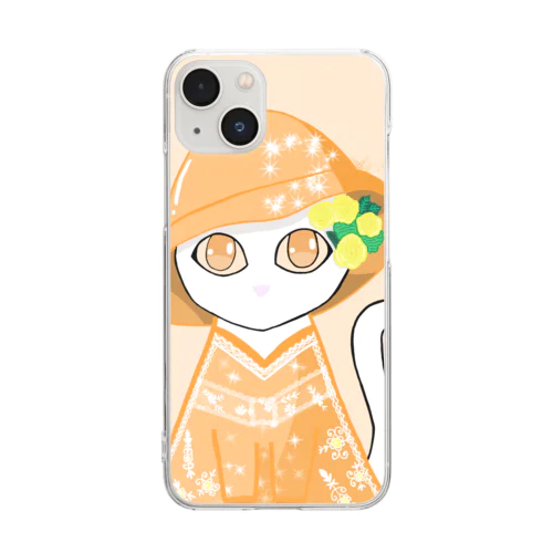 オレンジcat Clear Smartphone Case